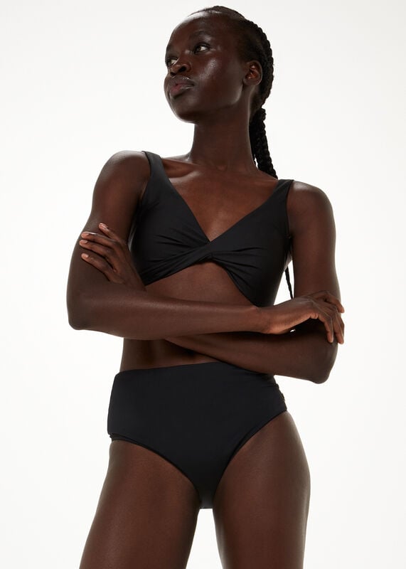 Black Twist Front Bikini Top